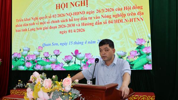 XÃ QUAN SƠN TRIỂN KHAI NGHỊ QUYẾT SỐ 02/2026/NQ-HĐND CỦA TỈNH VỀ HỖ TRỢ ĐẦU TƯ VÀO NÔNG NGHIỆP
