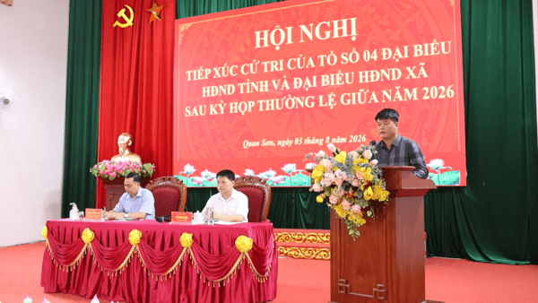 ĐẠI BIỂU HĐND HAI CẤP TIẾP XÚC CỬ TRI XÃ QUAN SƠN SAU KỲ HỌP THƯỜNG LỆ GIỮA NĂM 2026
